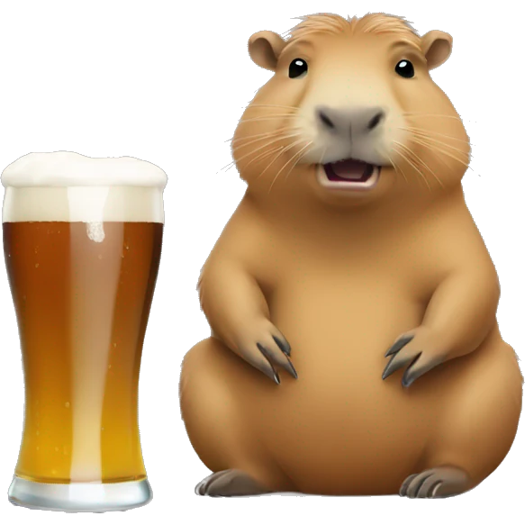Capybara drinking beer emoji