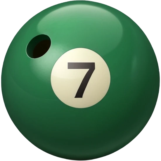 green billiard ball 7 number  emoji