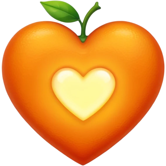 Corazón Naranja con un fuego  emoji