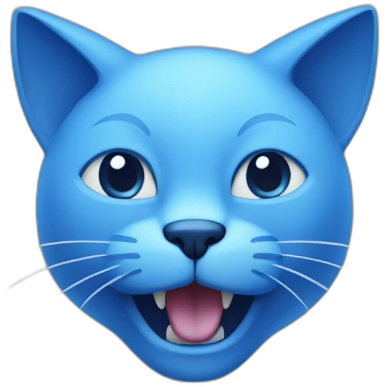 Blue discord logo cat with a face emoji