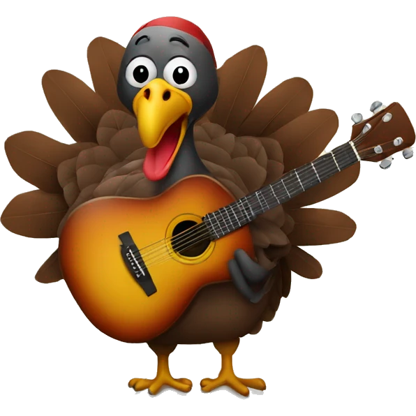 Turkey with guitar emoji