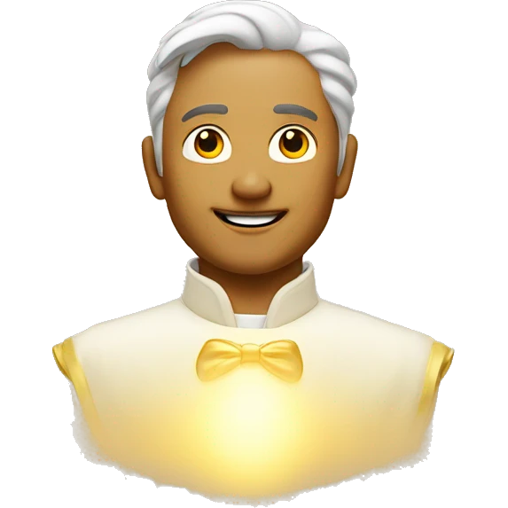 Gojo honored one in the air with golden light gleaming on him emoji