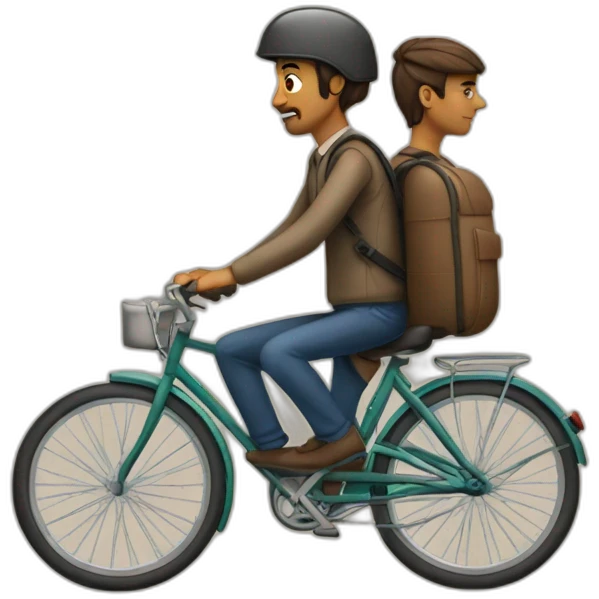 des immigrés sur un vélo emoji