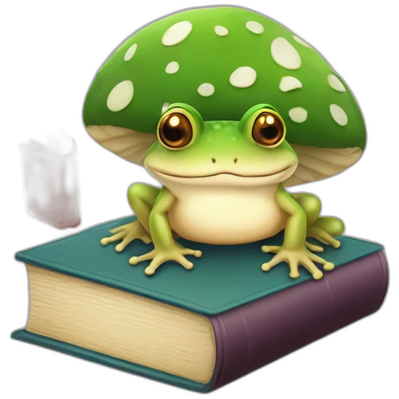 Toad the mushroom with a book emoji