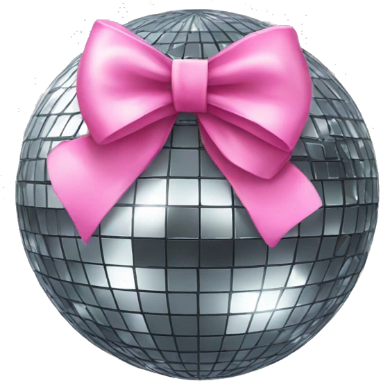 disco ball with pink bow emoji