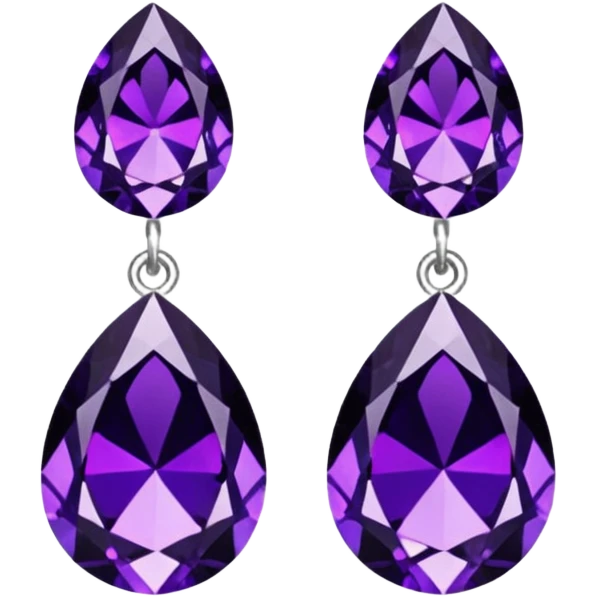 Rending dark purple rhinestone Earrings emoji