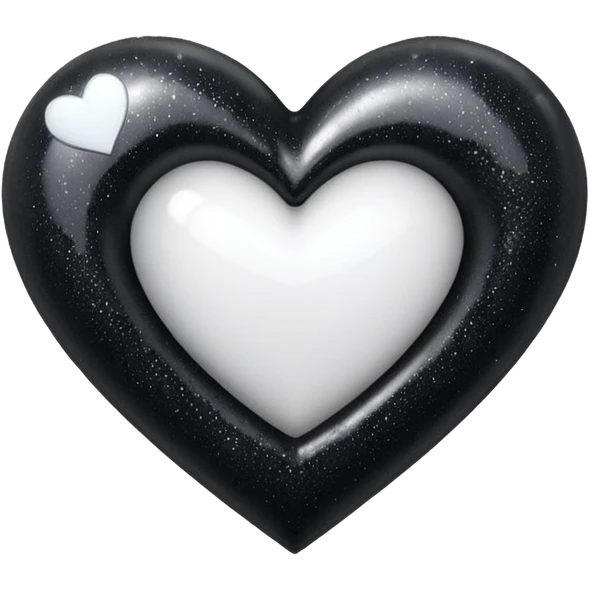 heart with black glitter and white heart emoji