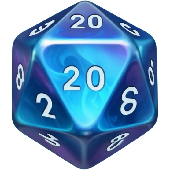 dnd d20 dice with magic emoji