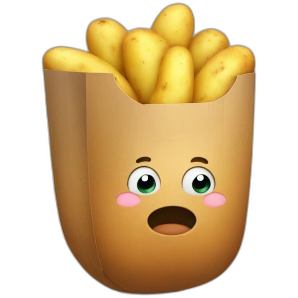 a potato with boxes gloves emoji