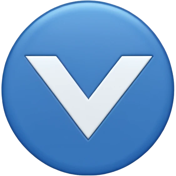A blue circle with a white checkmark inside (dark blue checkmark) emoji