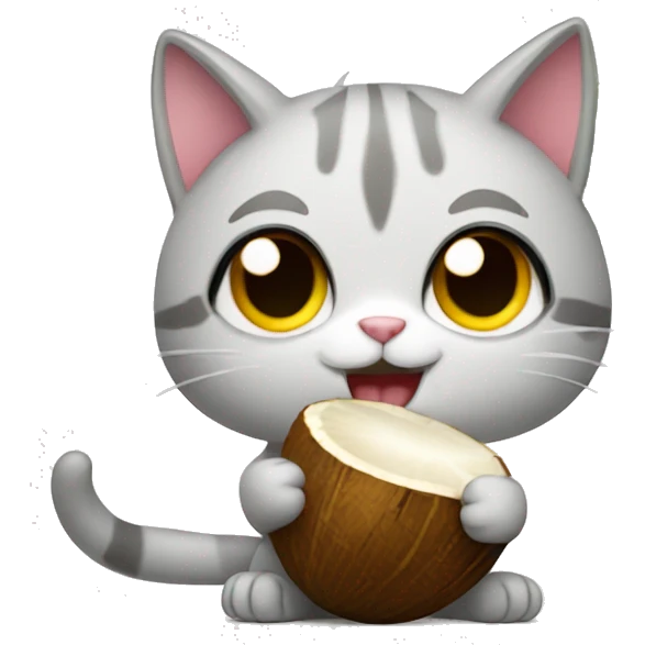 cat holding a coconut  emoji