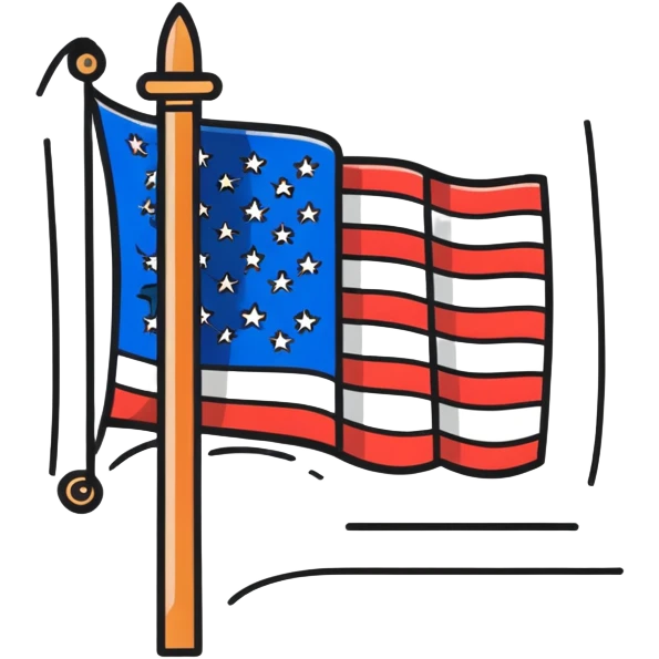 Pop art American flag emoji