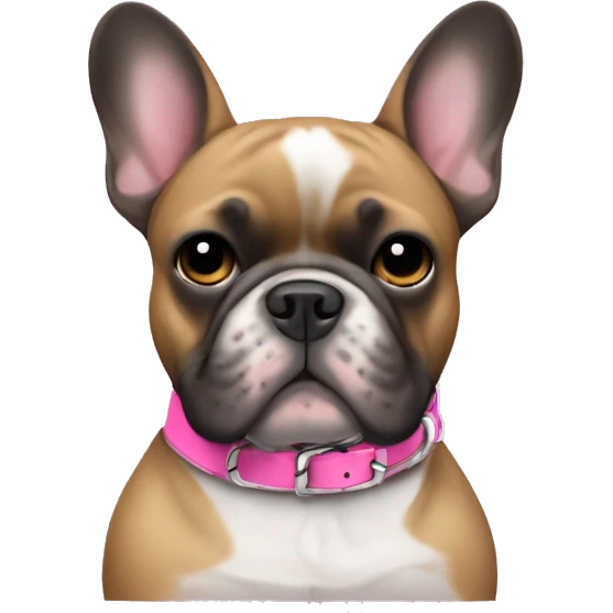 French bulldog pink collar  emoji