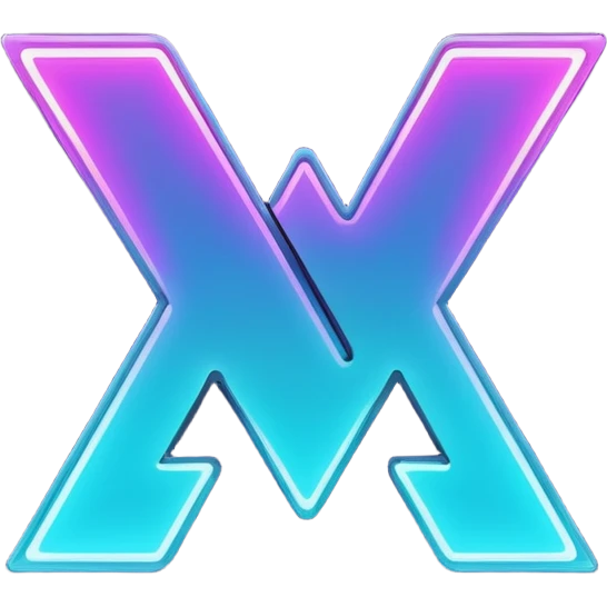 futuristic minimalistic emoji icon, letters "N" formed by three glowing digital lines representing Storm, Atom and NoizeGames, neon purple (#8B5CF6) and cyan (#00E0FF) on dark background, modern tech style, 1:1 aspect ratio emoji