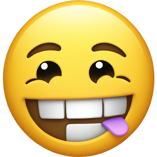 smiley with a cute embarrassed expression emoji