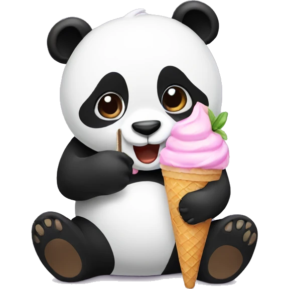 Panda eating ice cream emoji