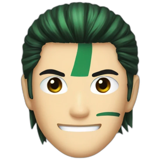 roronoa zoro with black hair emoji