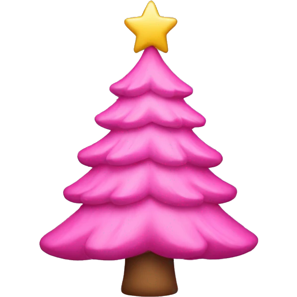Pink Christmas tree emoji