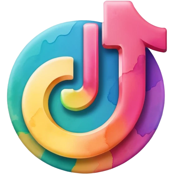 Realistic, watercolor, tiktok logo emoji