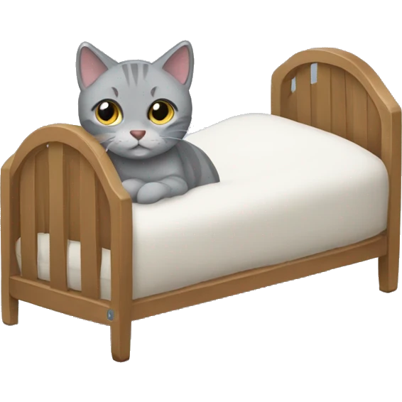 A gray cat in a cot emoji