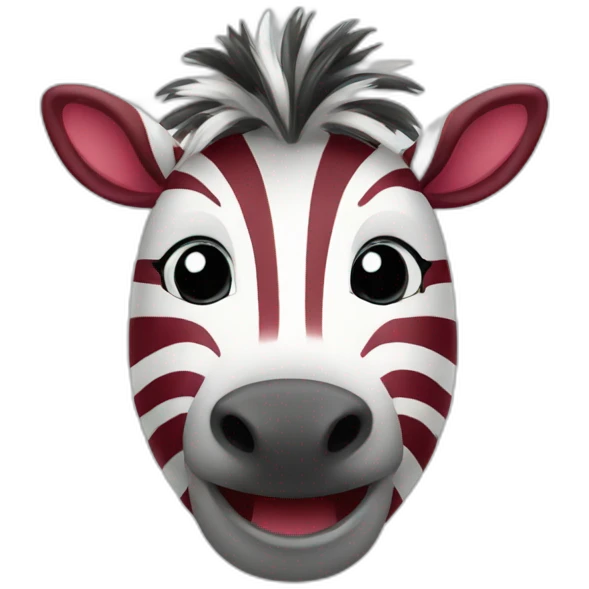 Happy Zebra in Latvian flag colors emoji