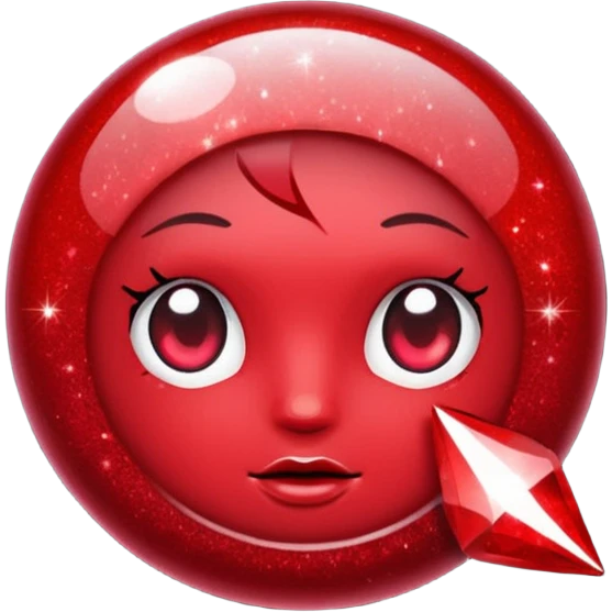 Ruby glitter RED emoji