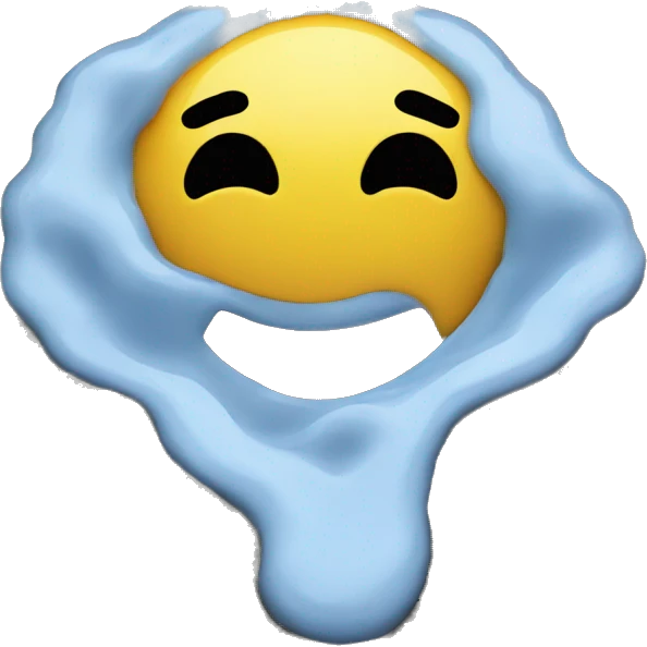 A Melting smiley face into a puddle emoji