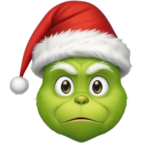 The Grinch with a Santa hat emoji no gray emoji