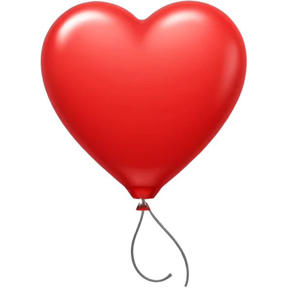 Roter Herzluftballon an Schnur fliegt davon emoji