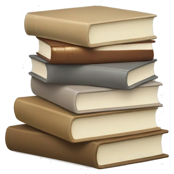 Beige white stack of books emoji