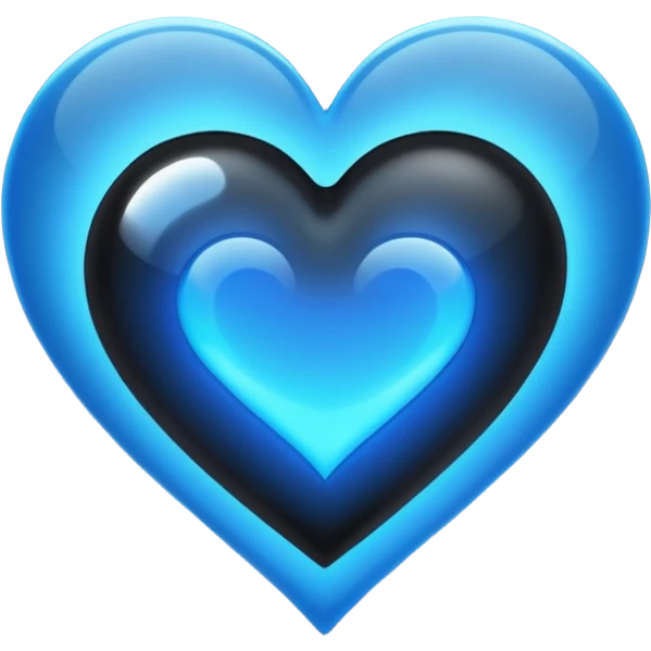 Black heart with blue flars emoji