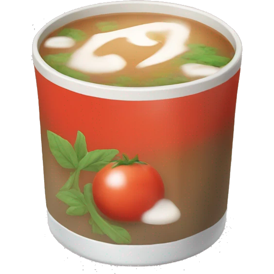 Miso soup tomato cola flavored drink emoji