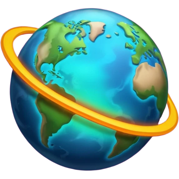 Planet with trending line and black background emoji