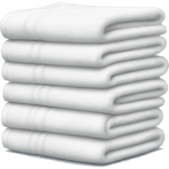 Stack of three white towels emoji