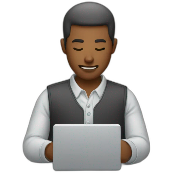 man typing on the iphone   emoji