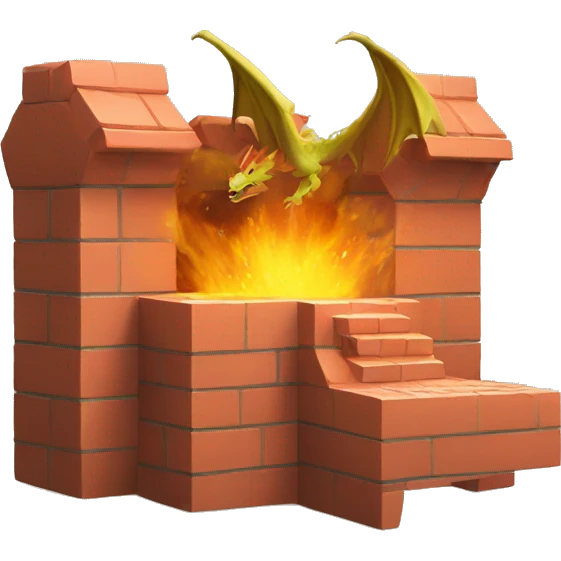 Dragon and brick emoji