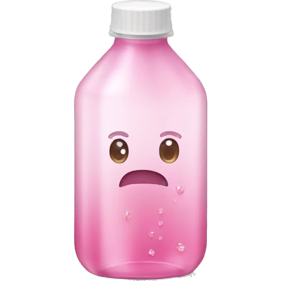plastic bottle with crystaline pink liquid emoji