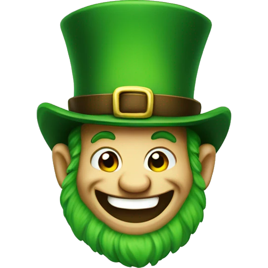 Leprechaun laughing emoji