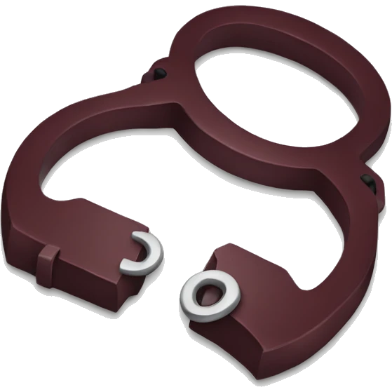 Maroon handcuffs emoji