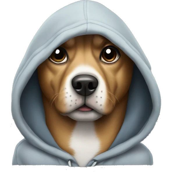 Dog wearing hoodie emoji