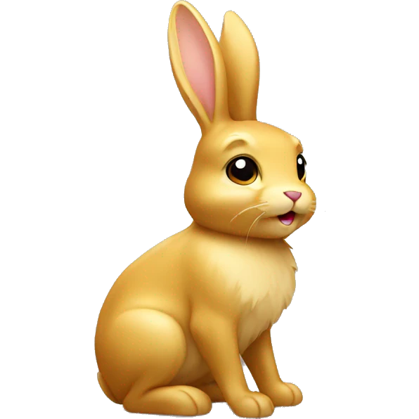 a golden bunny emoji