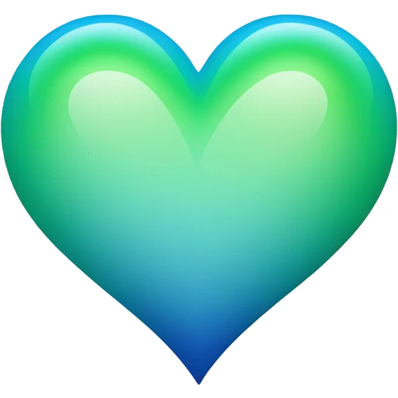 Gradient heart with blue outside and green inside  emoji