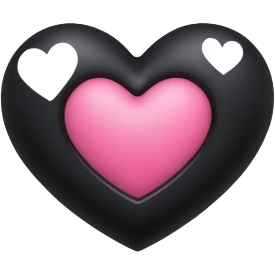realistic 3d soft blackpink goth heart emoji