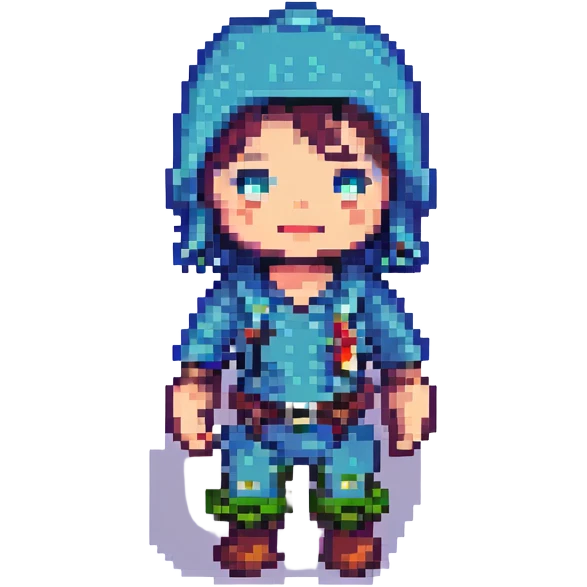 coder character pixel art style emoji