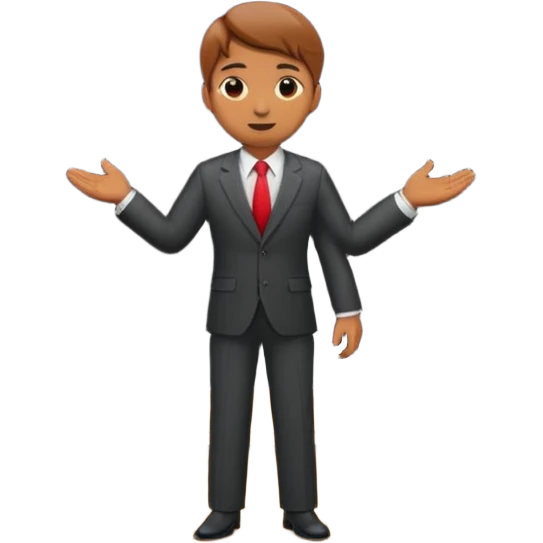 presenter on theater wooden stage, whole body , curtains emoji