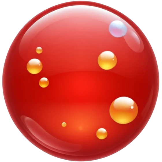 red transparent sparkling bubble emoji