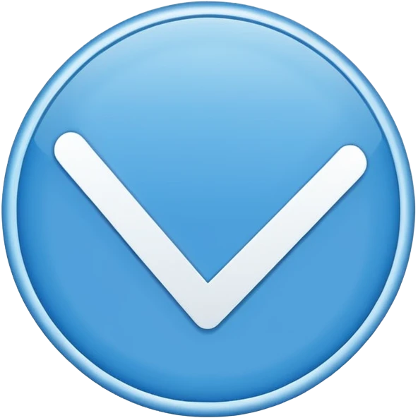 White checkmark with blue circle rounded emoji