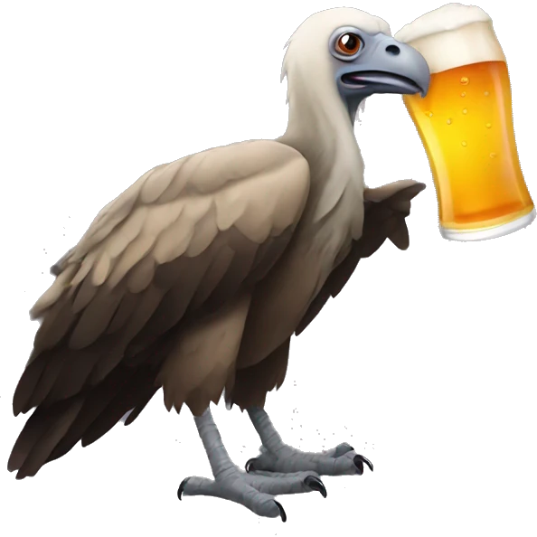 Vulture with beer emoji