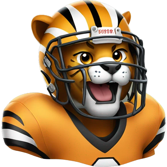 Tiger wearing a football helmet emoji