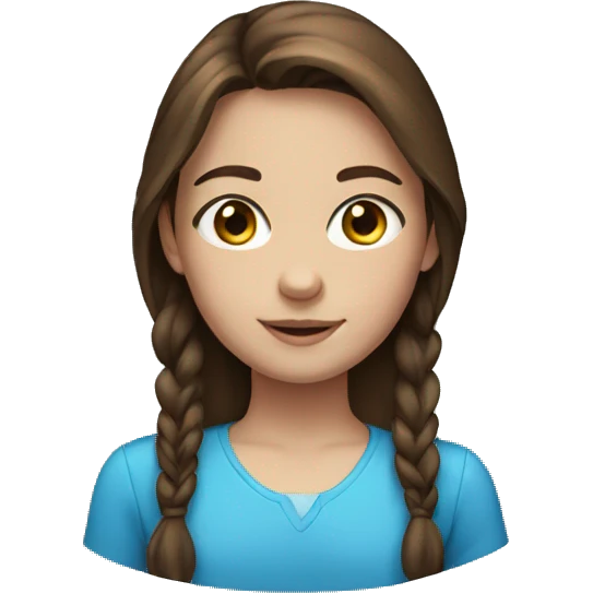Girl with Brown hair & blue eyes emoji
